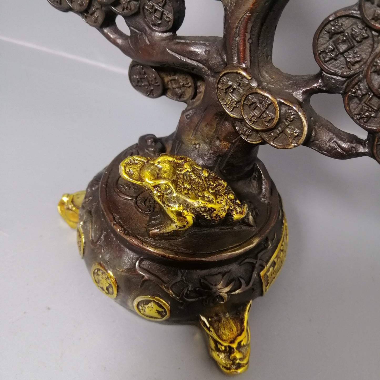 Chinese antique pure copper treasure pot ornaments