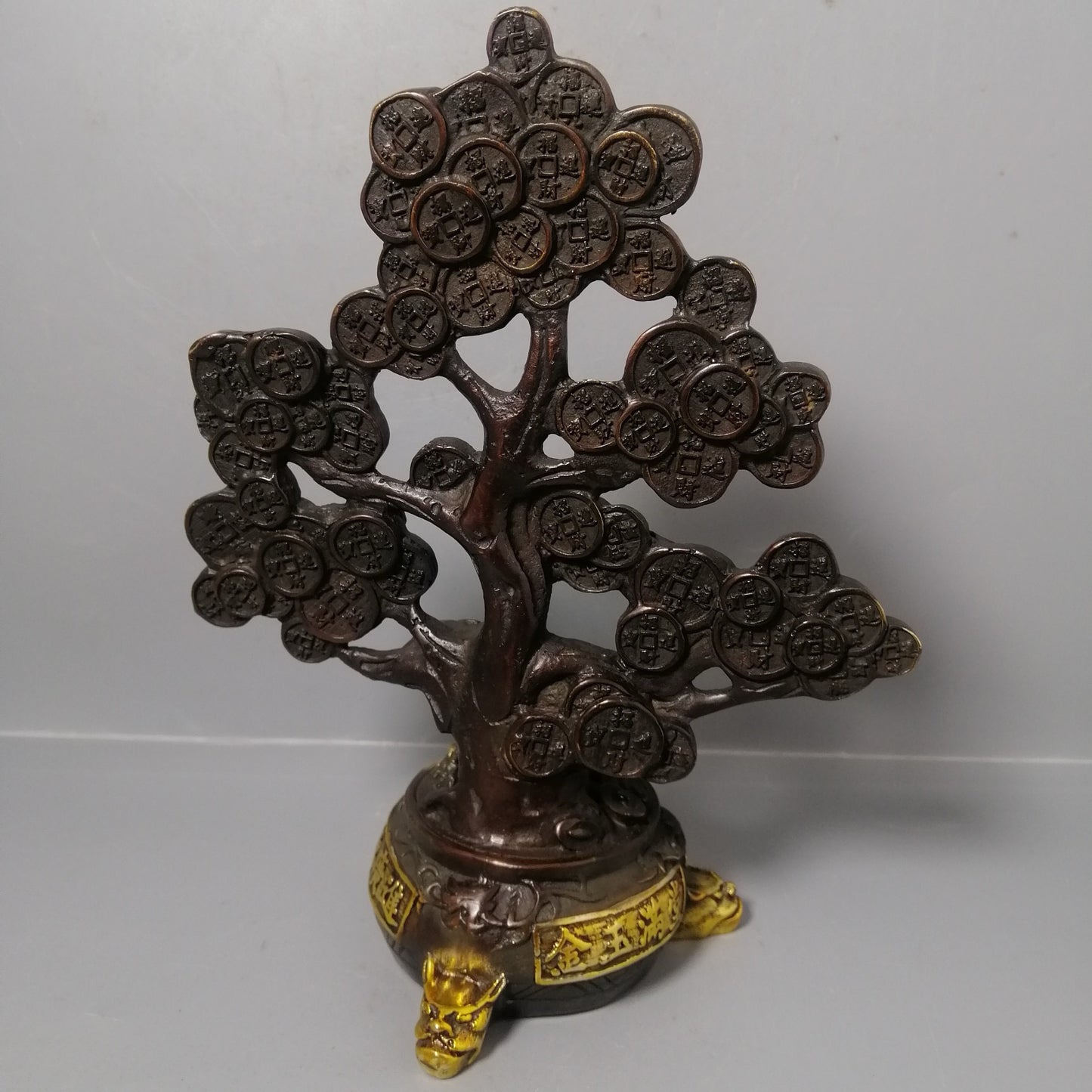 Chinese antique pure copper treasure pot ornaments