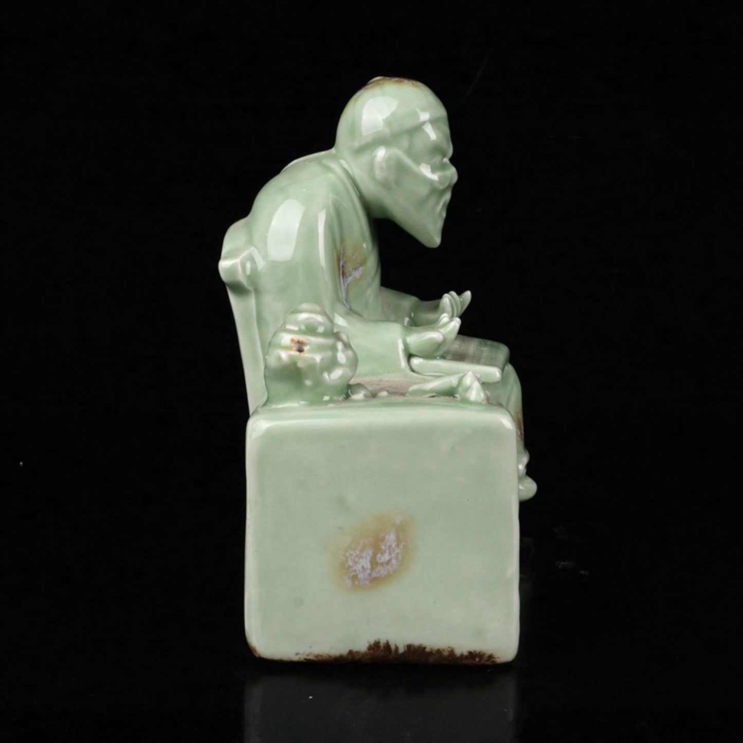 Ceramic Blue Glazed Accounting Room Mr. Sculpture Like Water Droplets