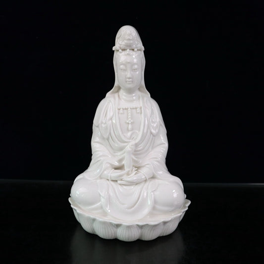 Ceramic white glazed Guanyin character ornaments
