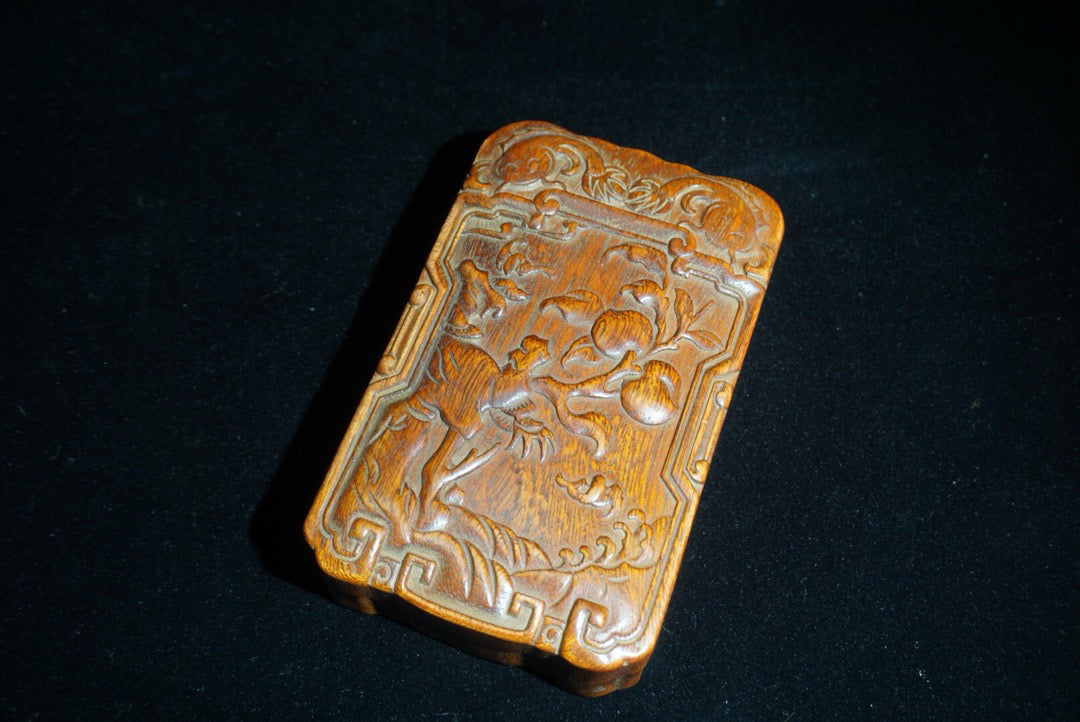 Hua Li Mu Carved Fu Shou Ru Yi Jewelry Box