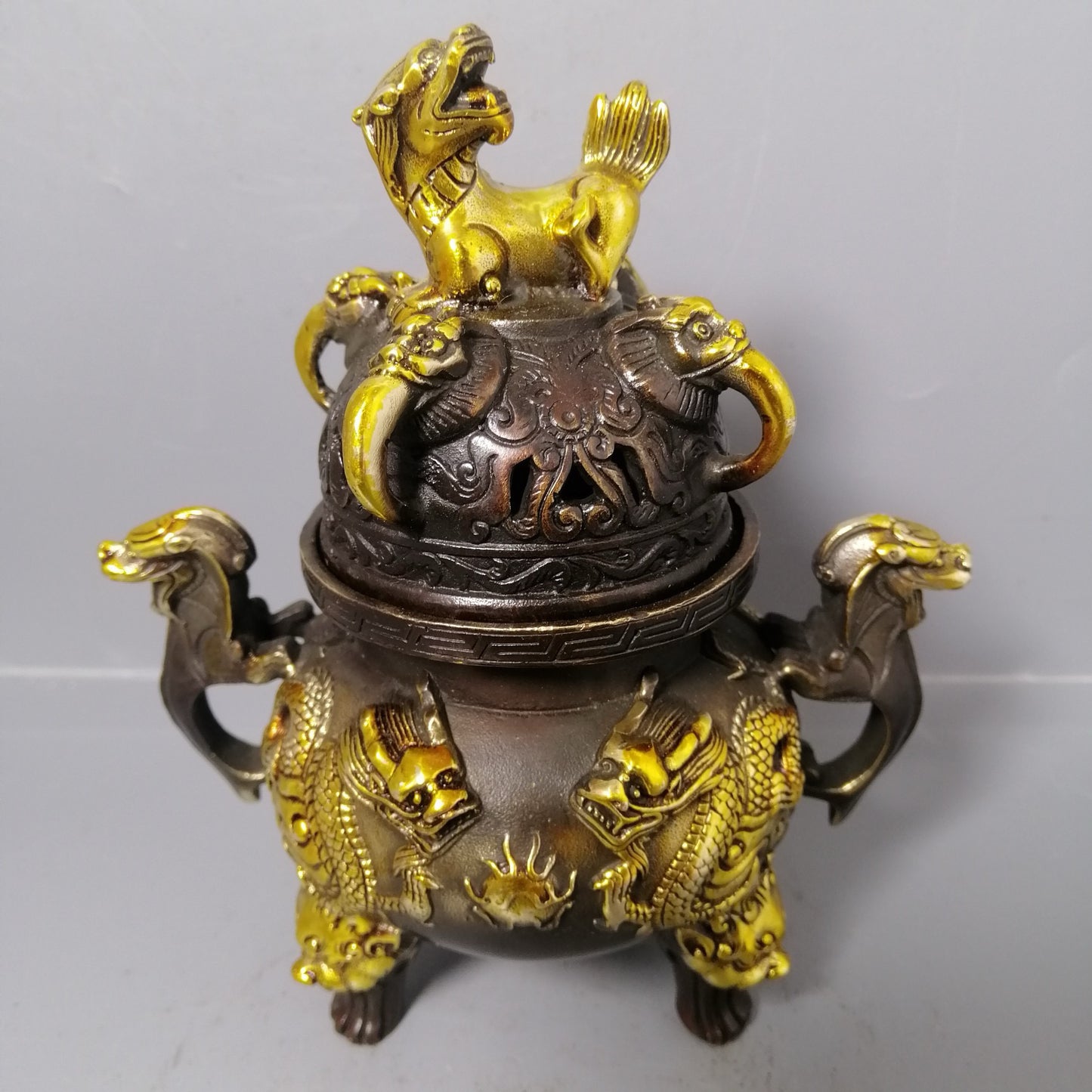 Chinese antique pure copper incense burner ornaments