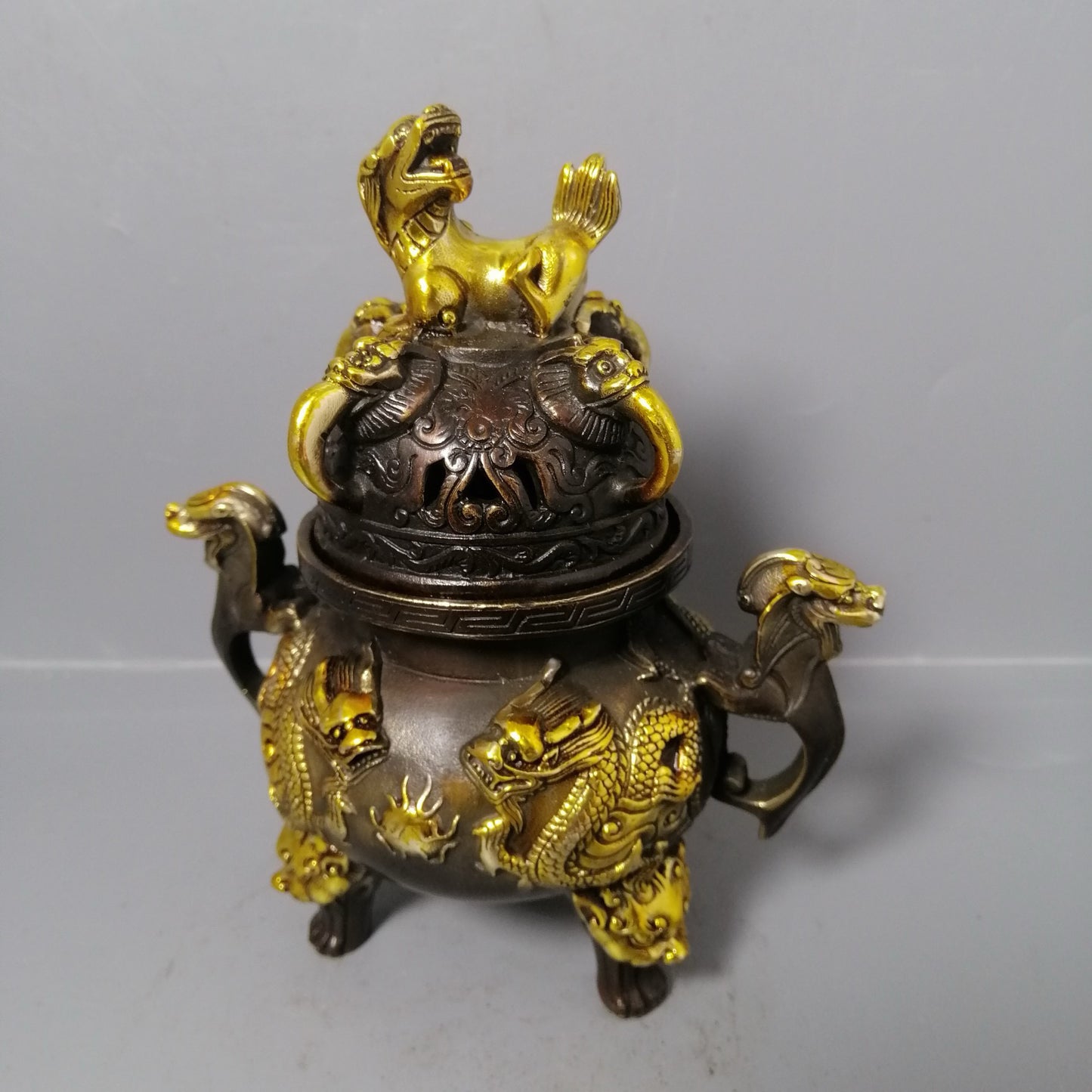 Chinese antique pure copper incense burner ornaments
