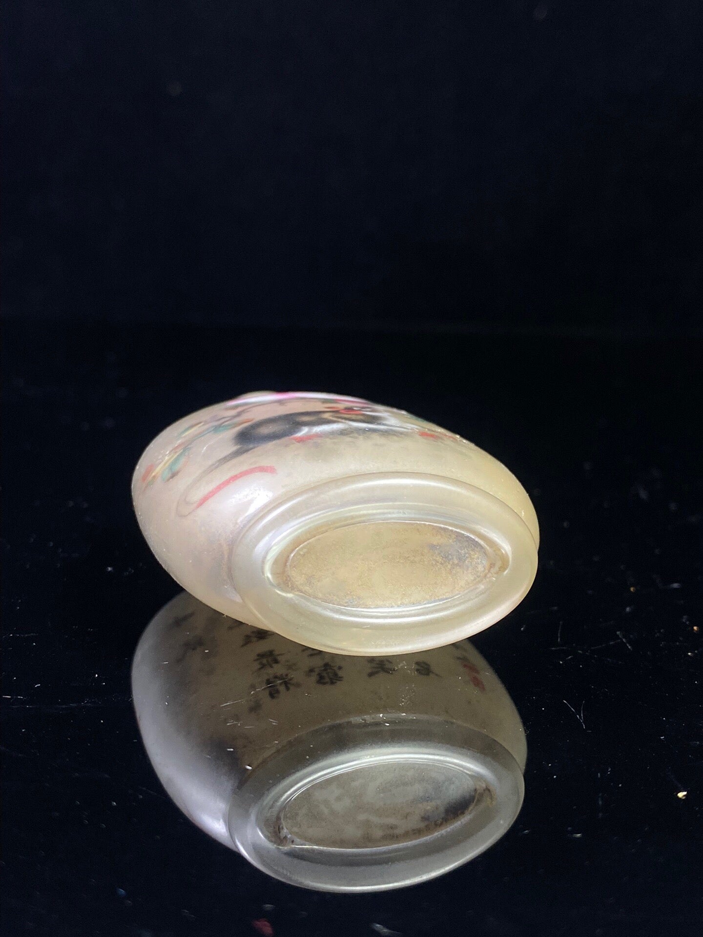 Chinese antique glass interior painting attracts wealth, rat snuff bottle