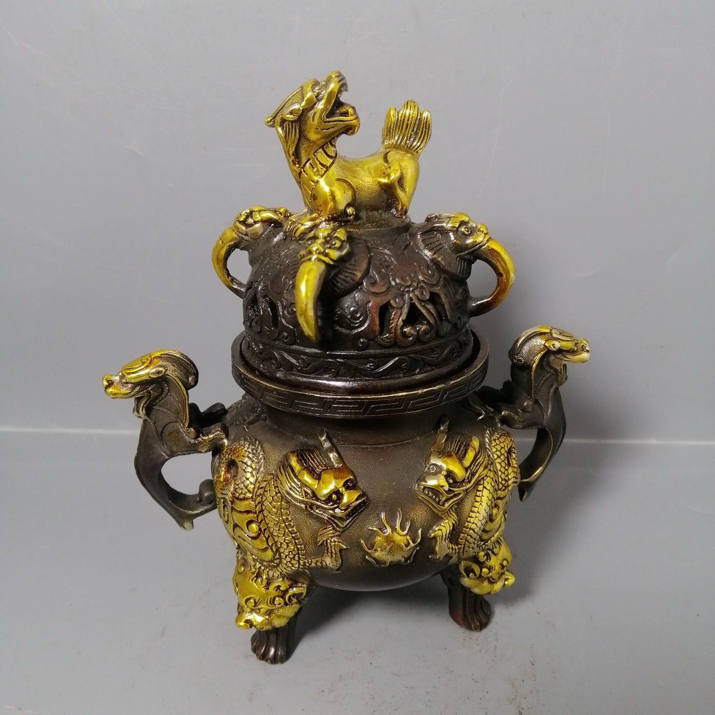 Chinese antique pure copper incense burner ornaments