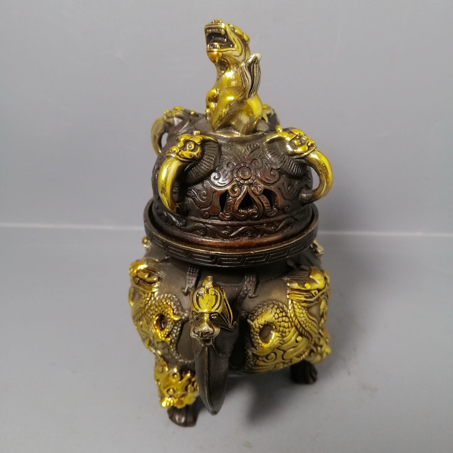 Chinese antique pure copper incense burner ornaments