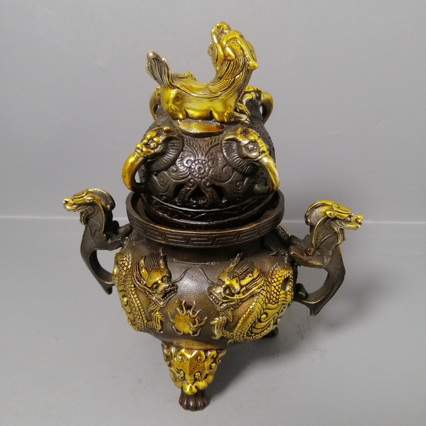 Chinese antique pure copper incense burner ornaments