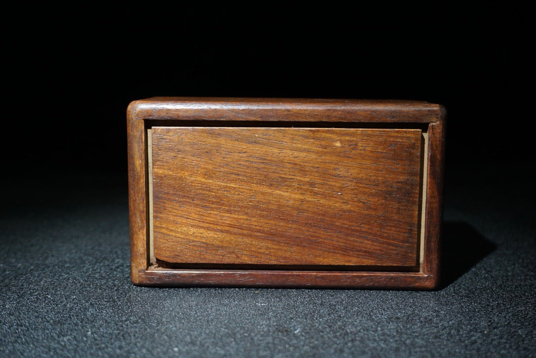 Flower pear wood inlaid shell with joyful eyebrows mechanism box