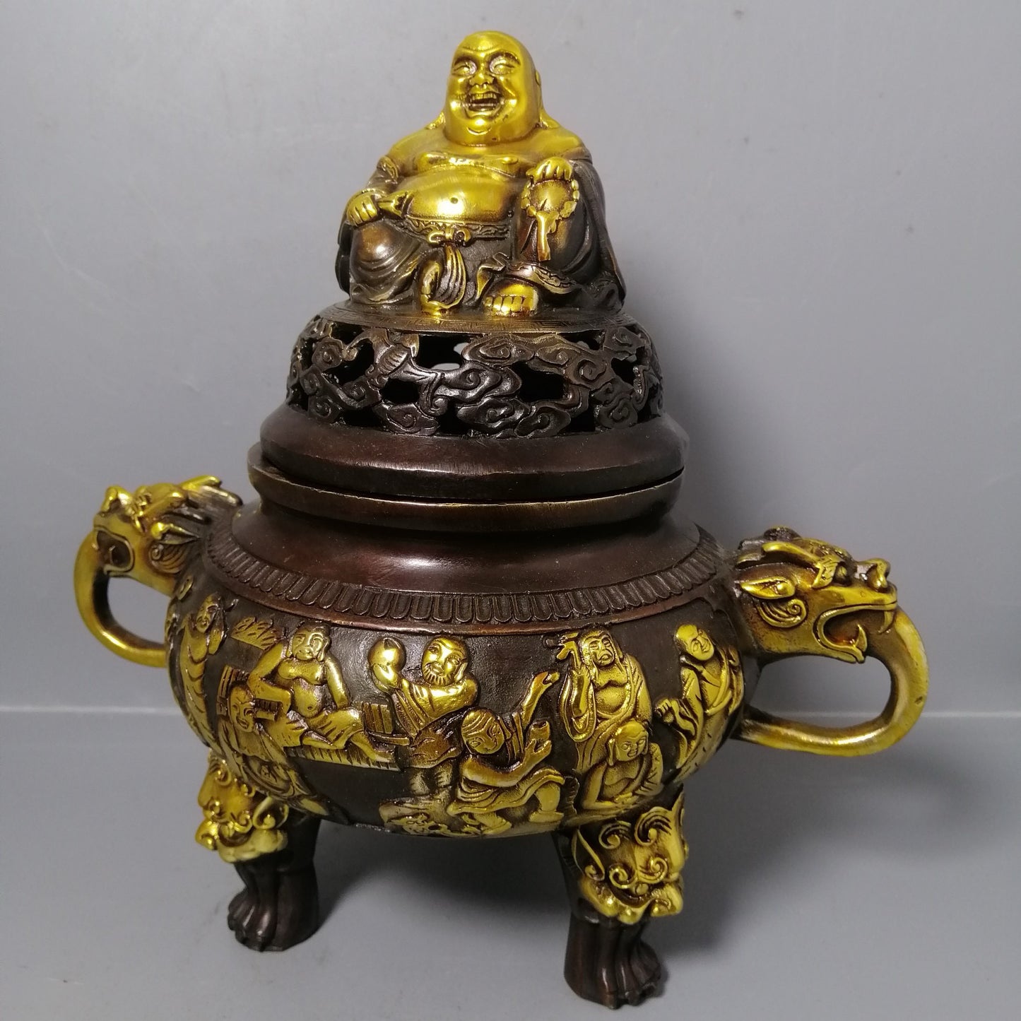 Chinese antique pure copper incense burner ornaments