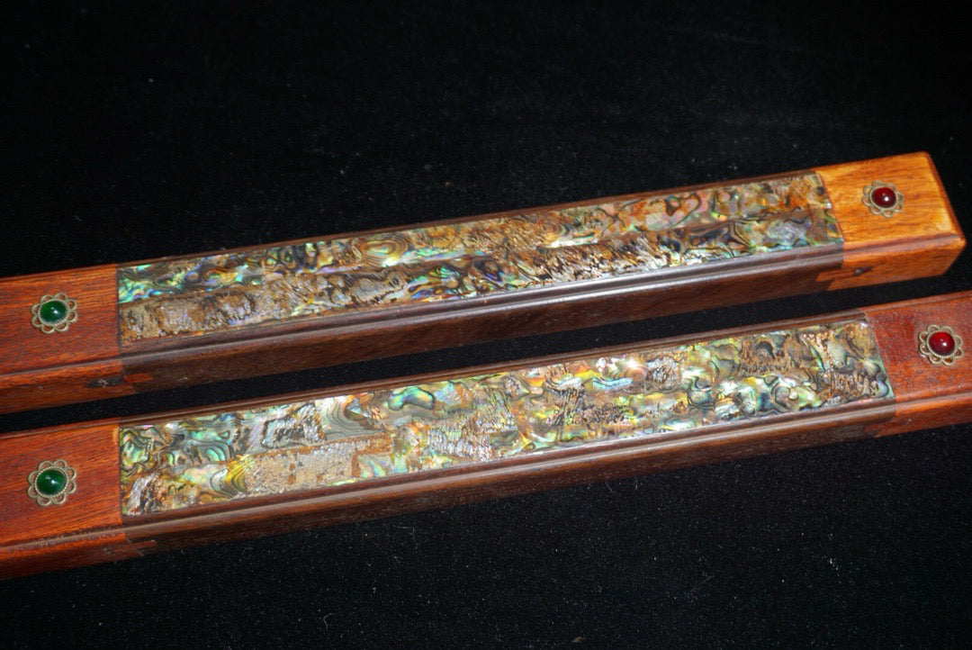 Pear wood inlaid shell scale