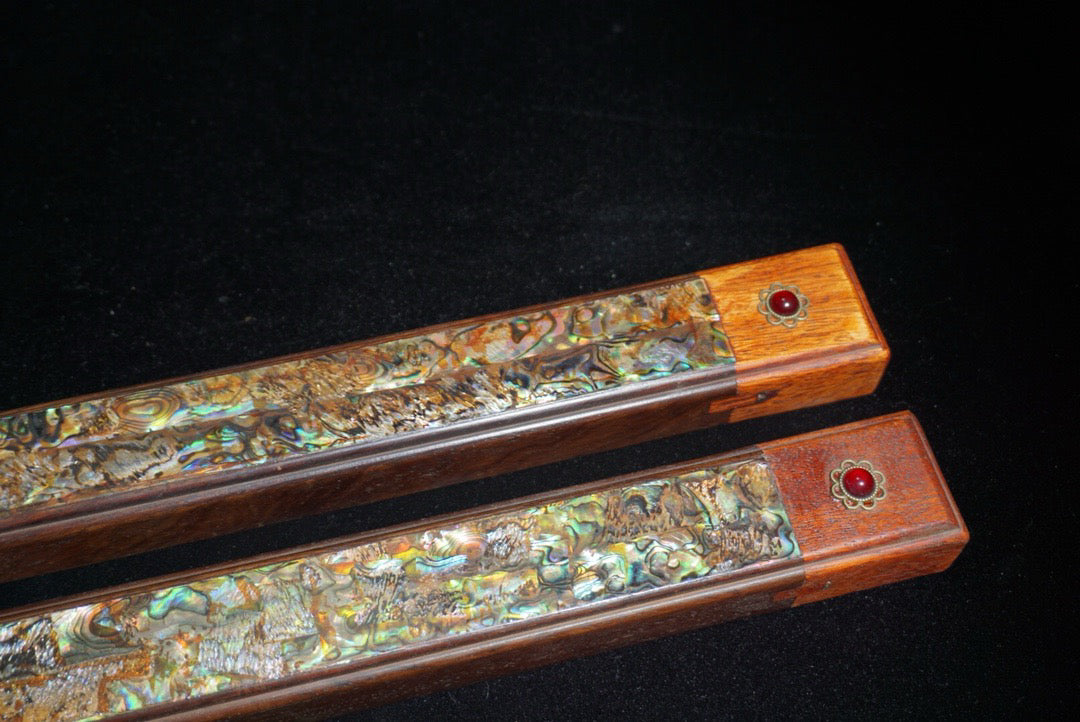 Pear wood inlaid shell scale