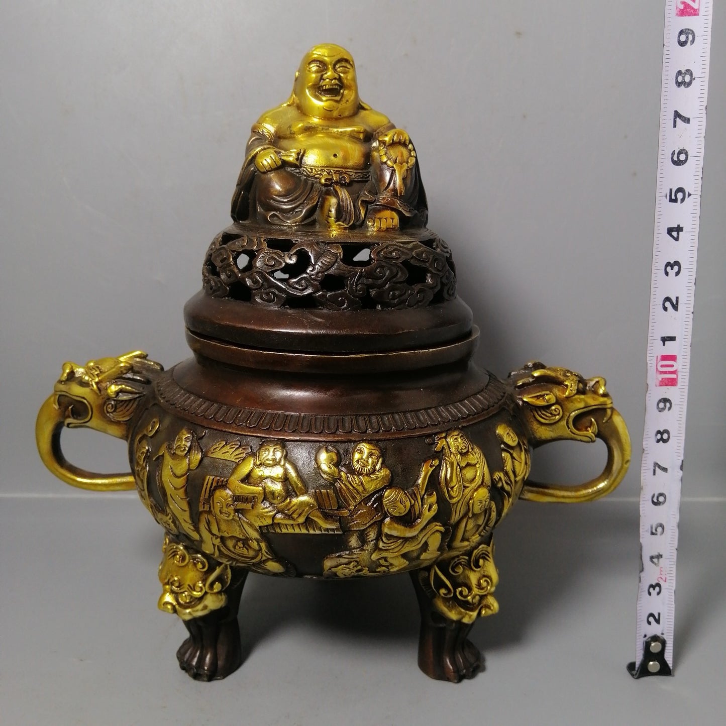 Chinese antique pure copper incense burner ornaments
