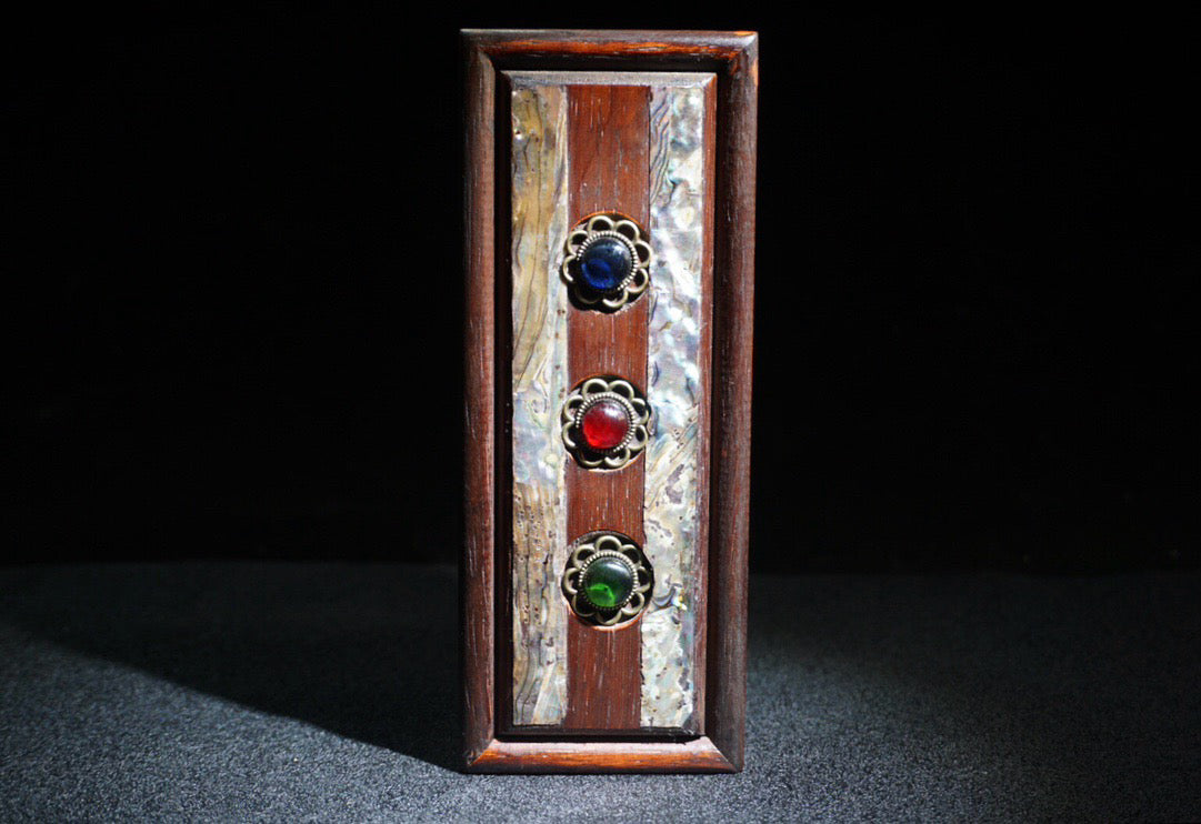 Pear wood inlaid jewelry sliding box