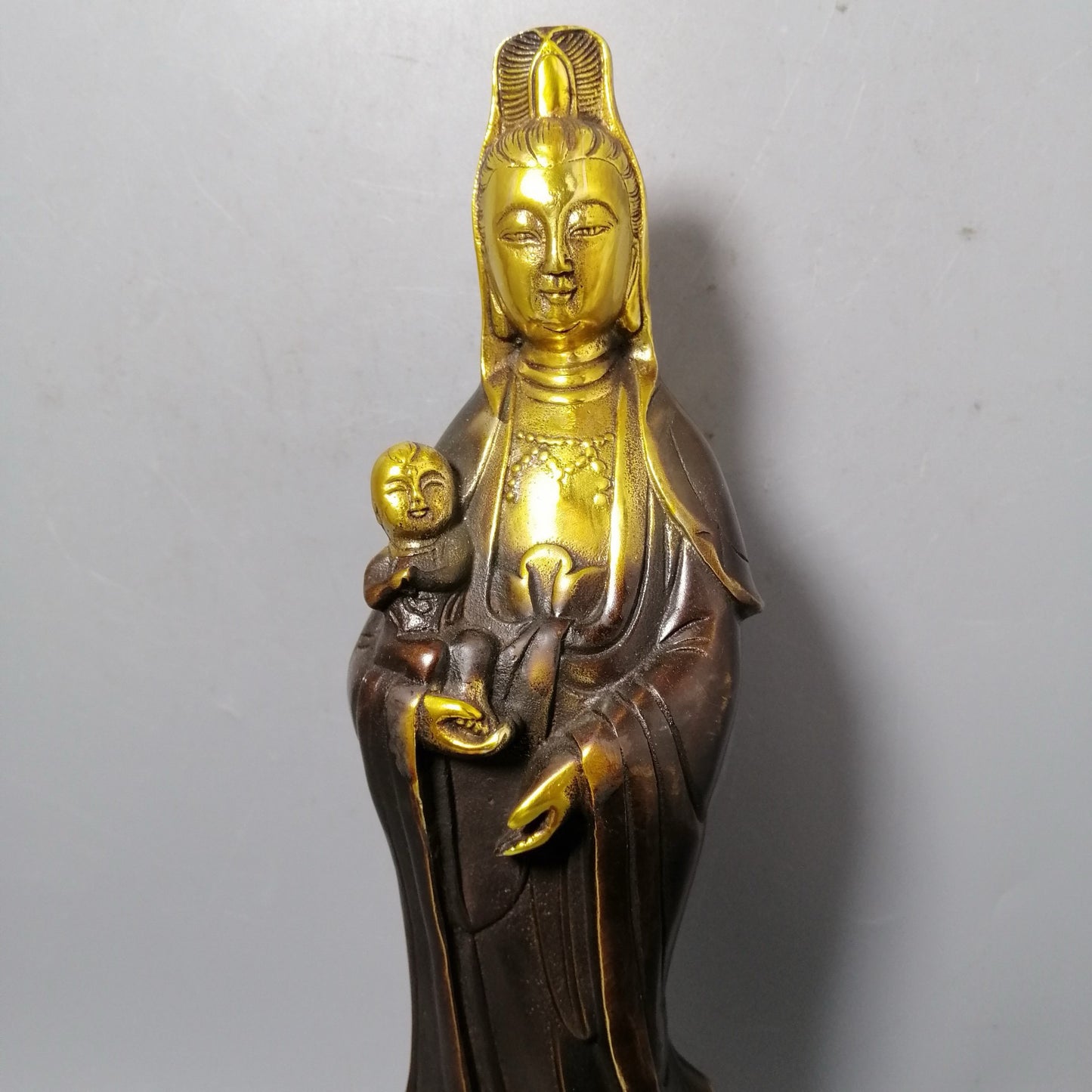 Chinese antique pure copper Guanyin ornaments