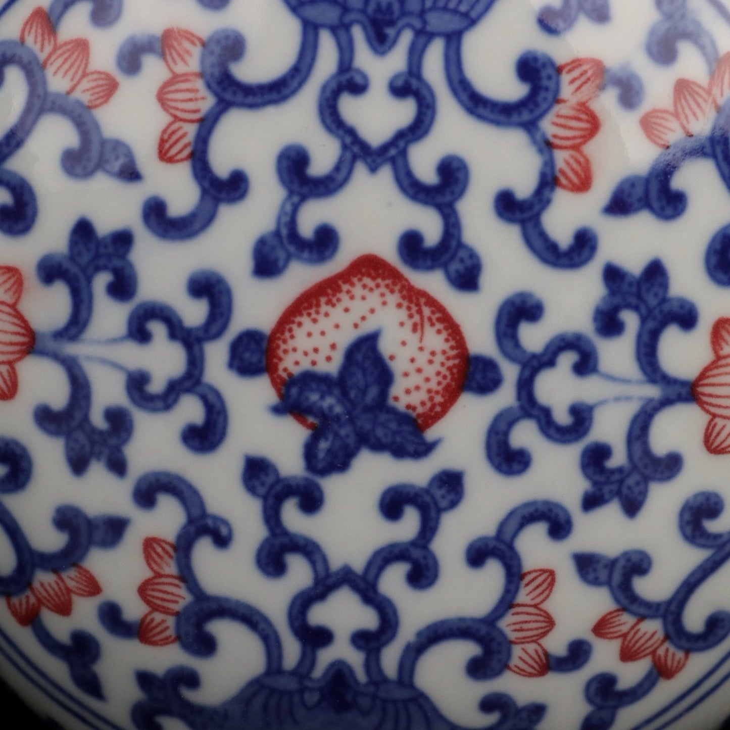 Ceramic blue and white glazed red small flat bottle