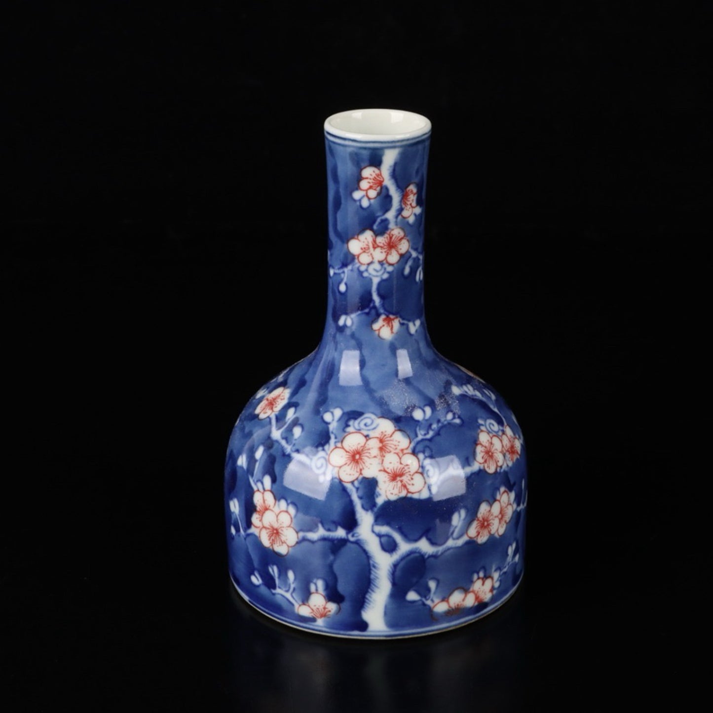 Ceramic blue and white glazed bell jar