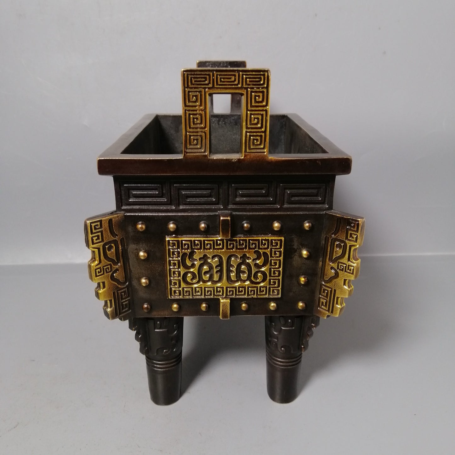 Chinese Antique Pure Copper Cauldron Qianqiu Decoration