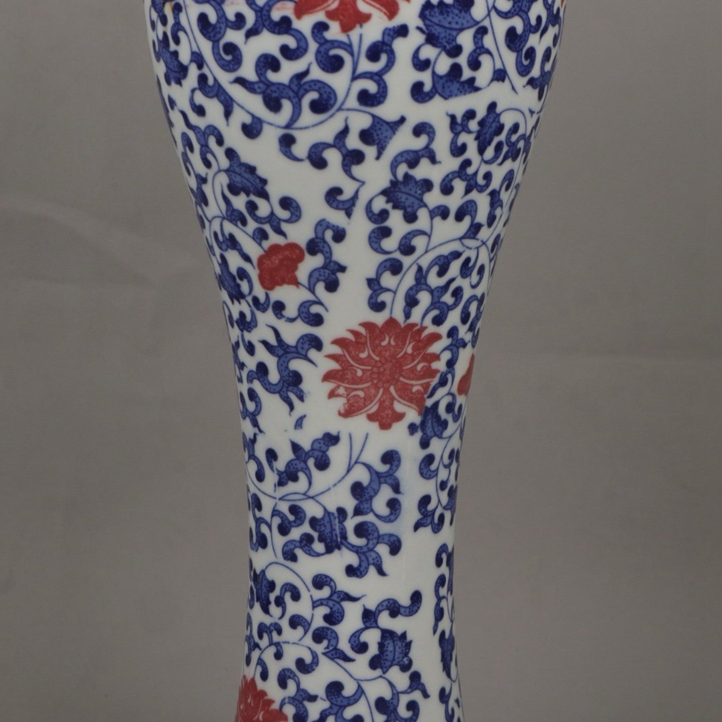 A pair of ceramic blue and white glazed plum blossom vases