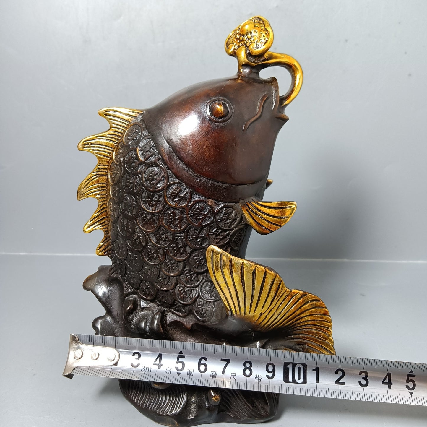 Chinese antique pure copper treasure pot ornaments