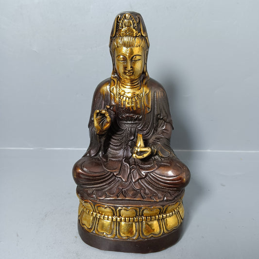 Chinese antique pure copper Guanyin ornaments