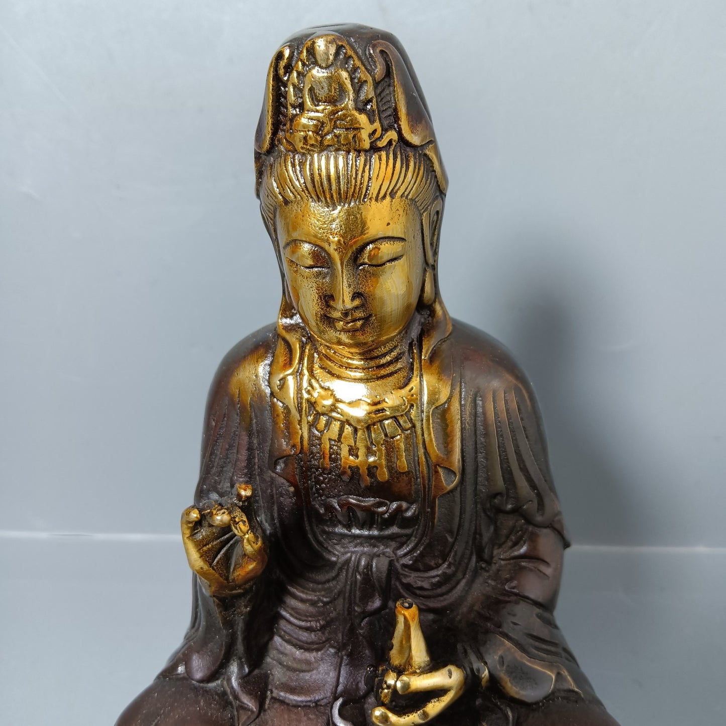 Chinese antique pure copper Guanyin ornaments