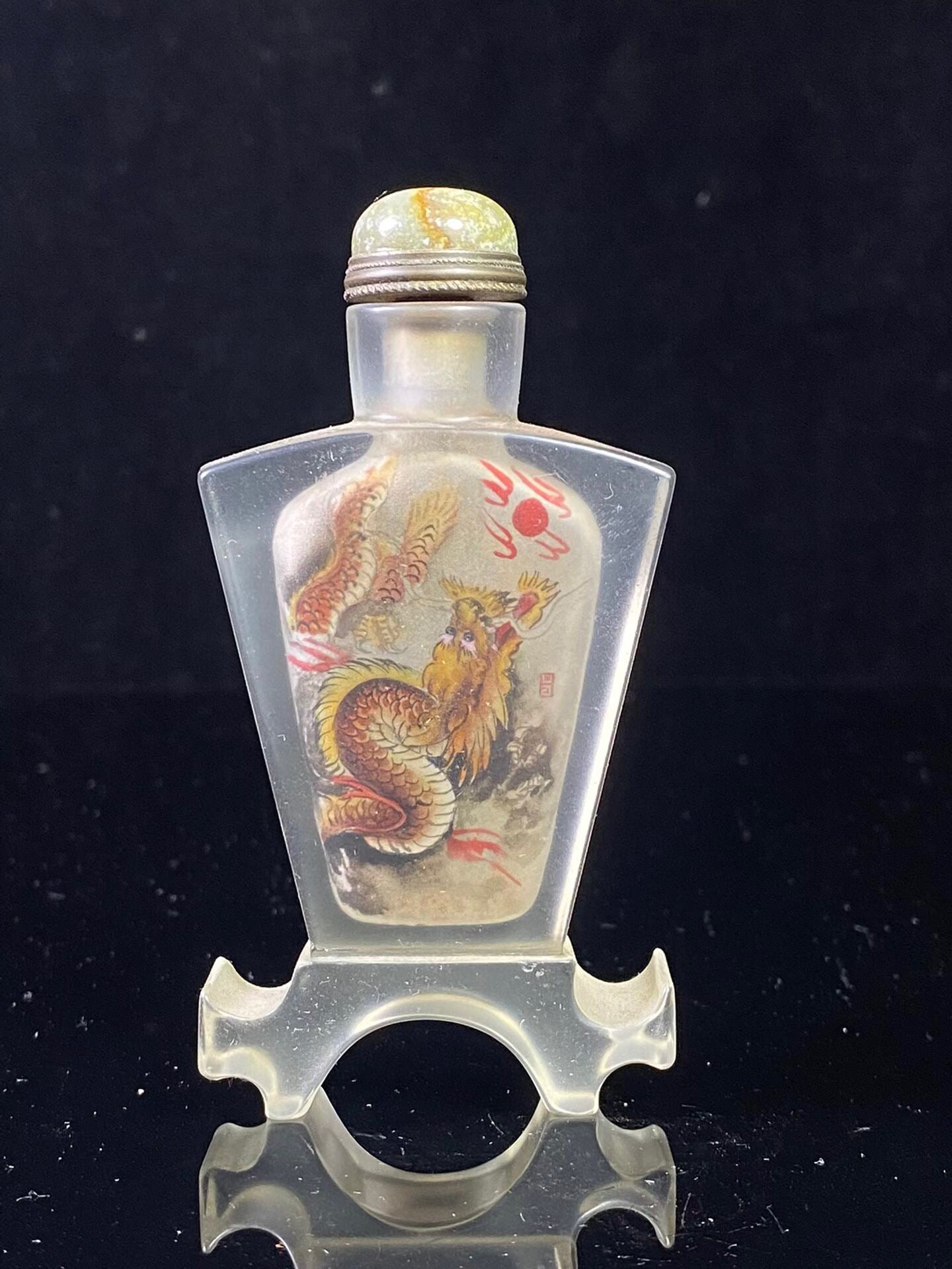 Chinese antique glass inner painted snuff bottle