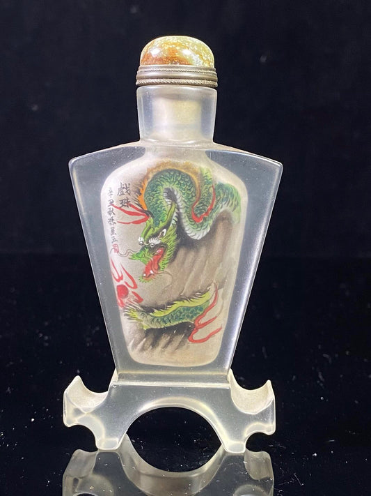Chinese antique glass inner painted snuff bottle
