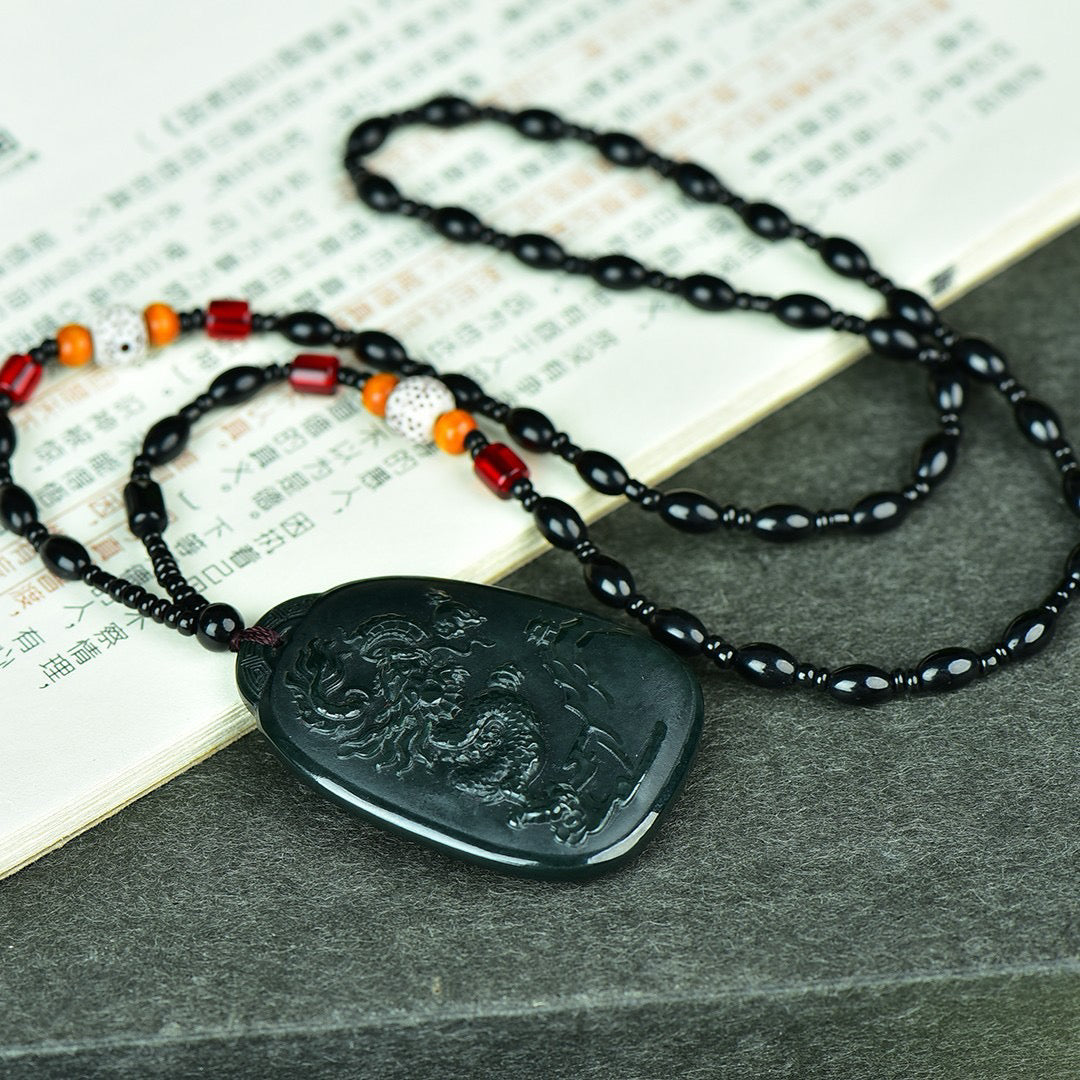 Hotan Jade Blue Jade Dragon