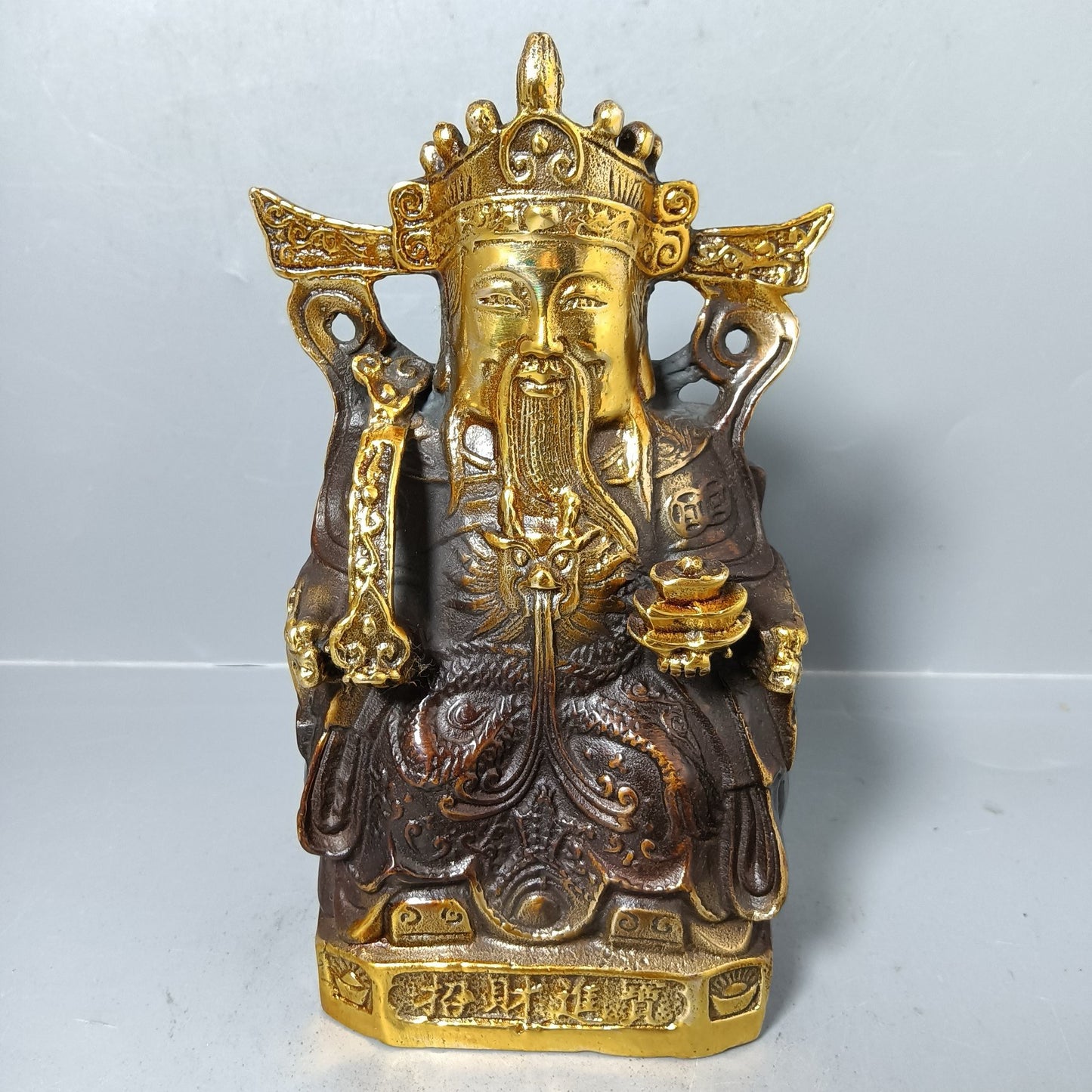 Chinese antique pure copper God of Wealth ornament