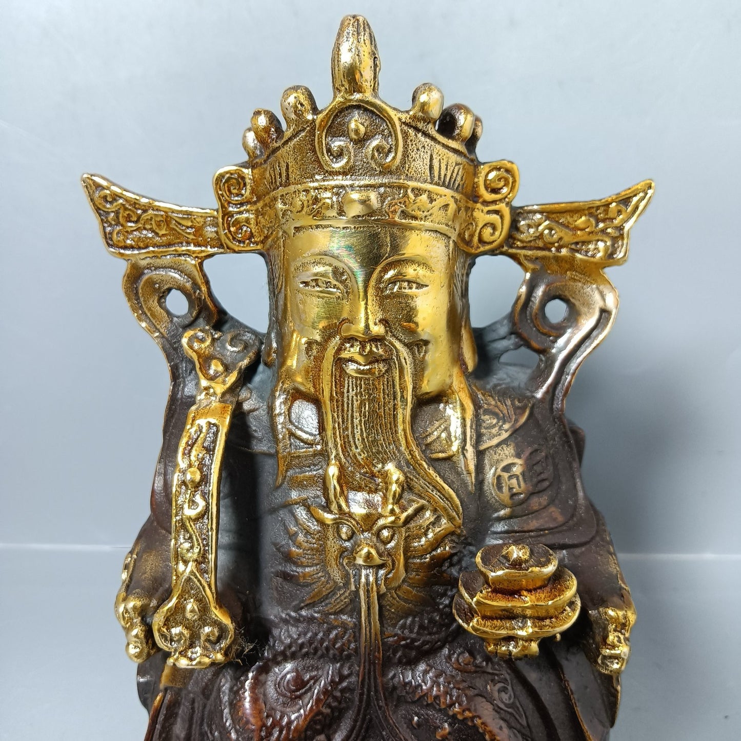 Chinese antique pure copper God of Wealth ornament