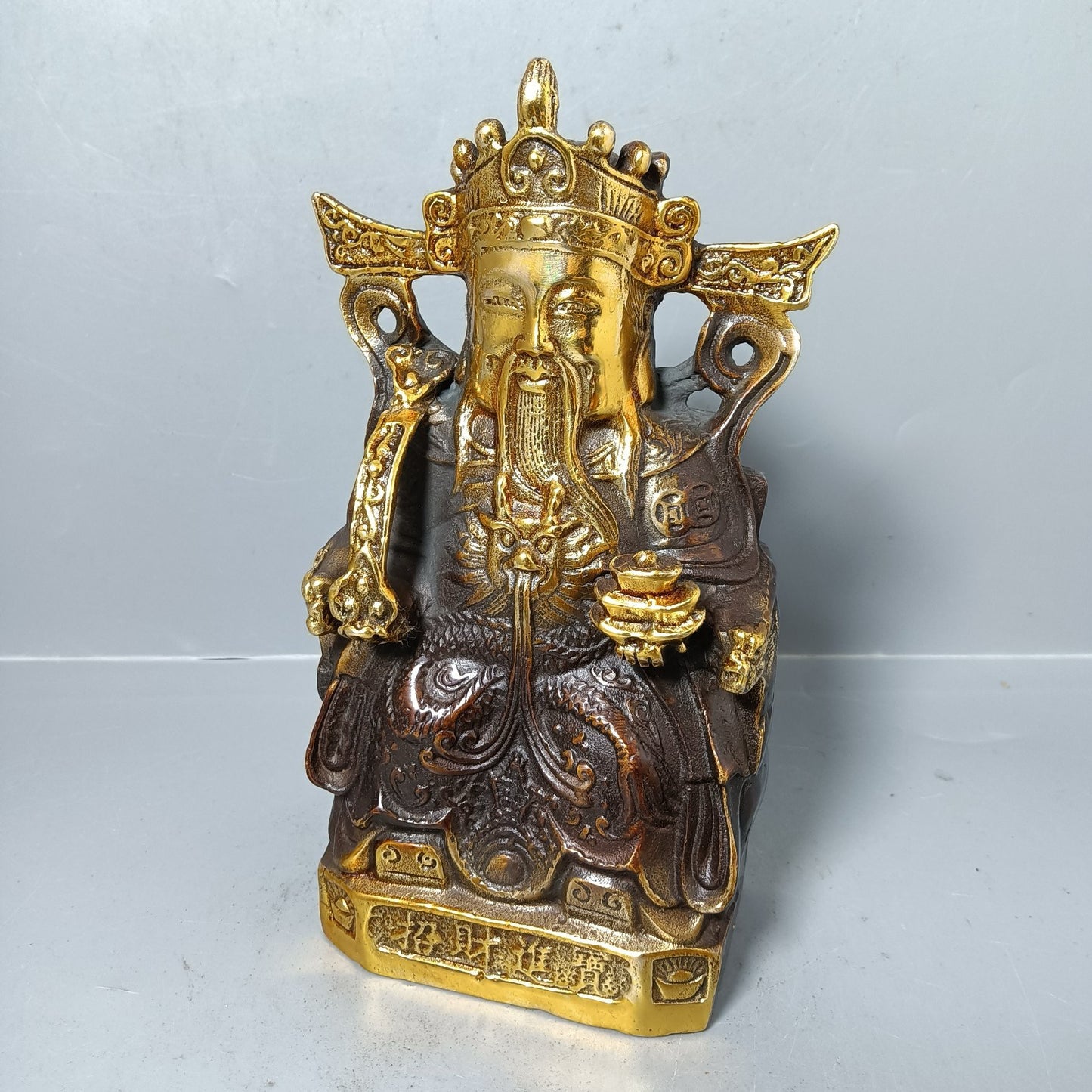 Chinese antique pure copper God of Wealth ornament