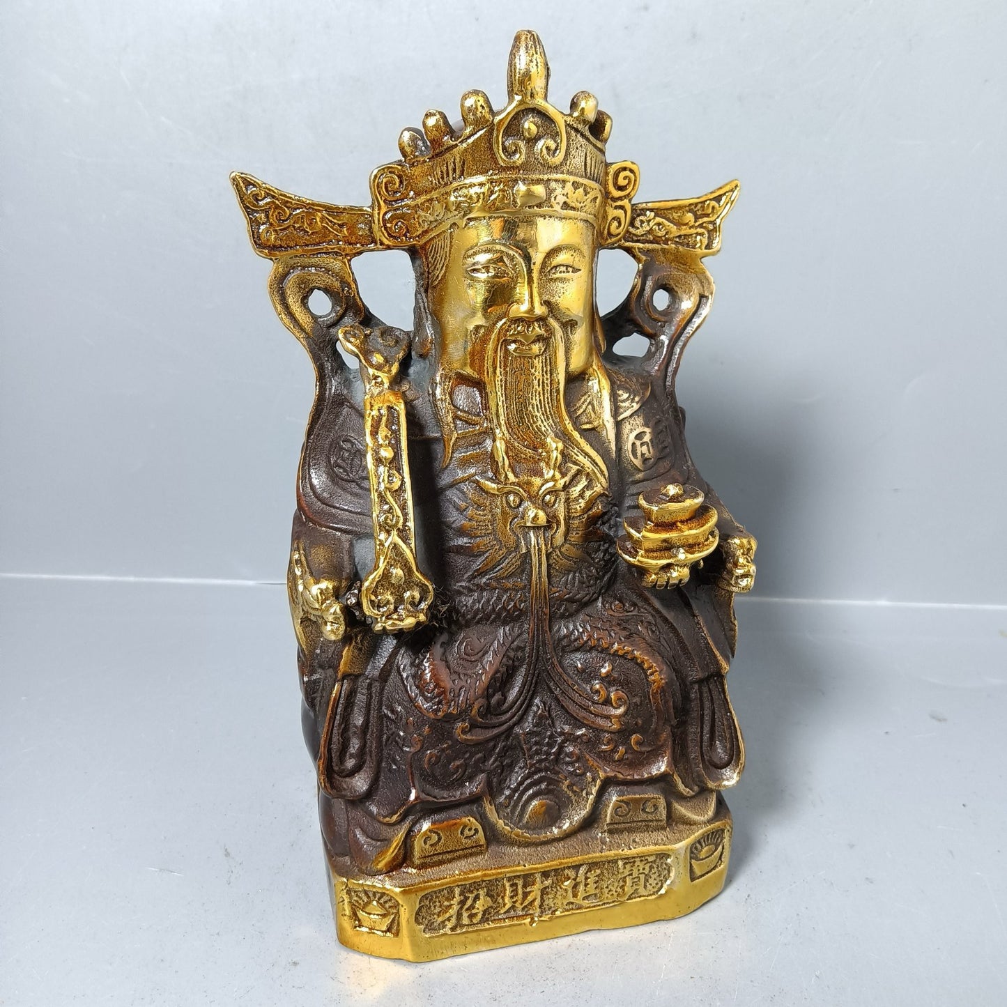 Chinese antique pure copper God of Wealth ornament