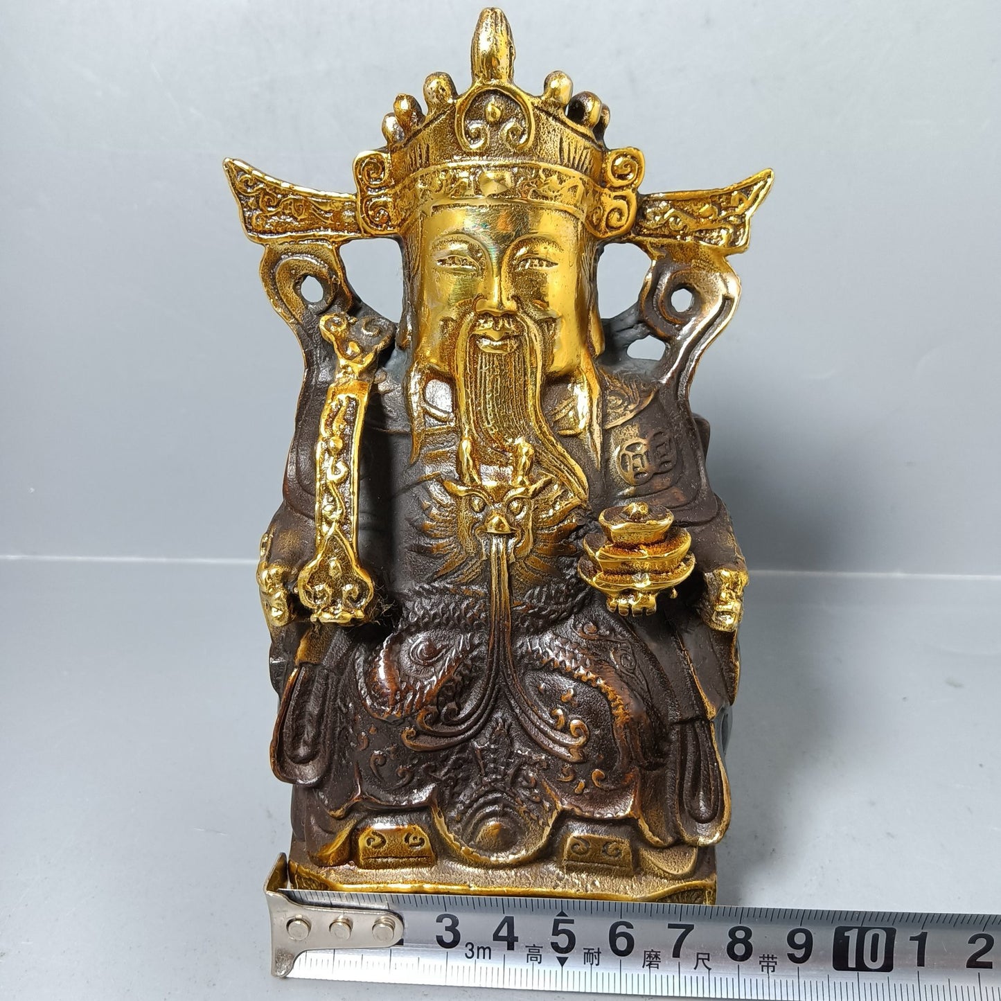 Chinese antique pure copper God of Wealth ornament