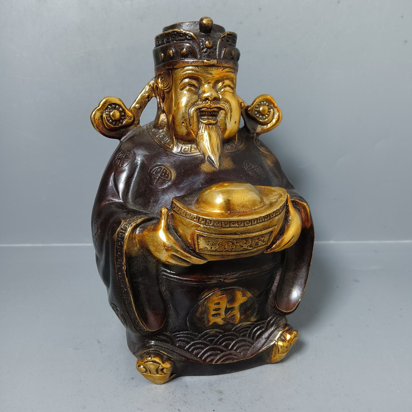 Chinese antique pure copper God of Wealth ornament