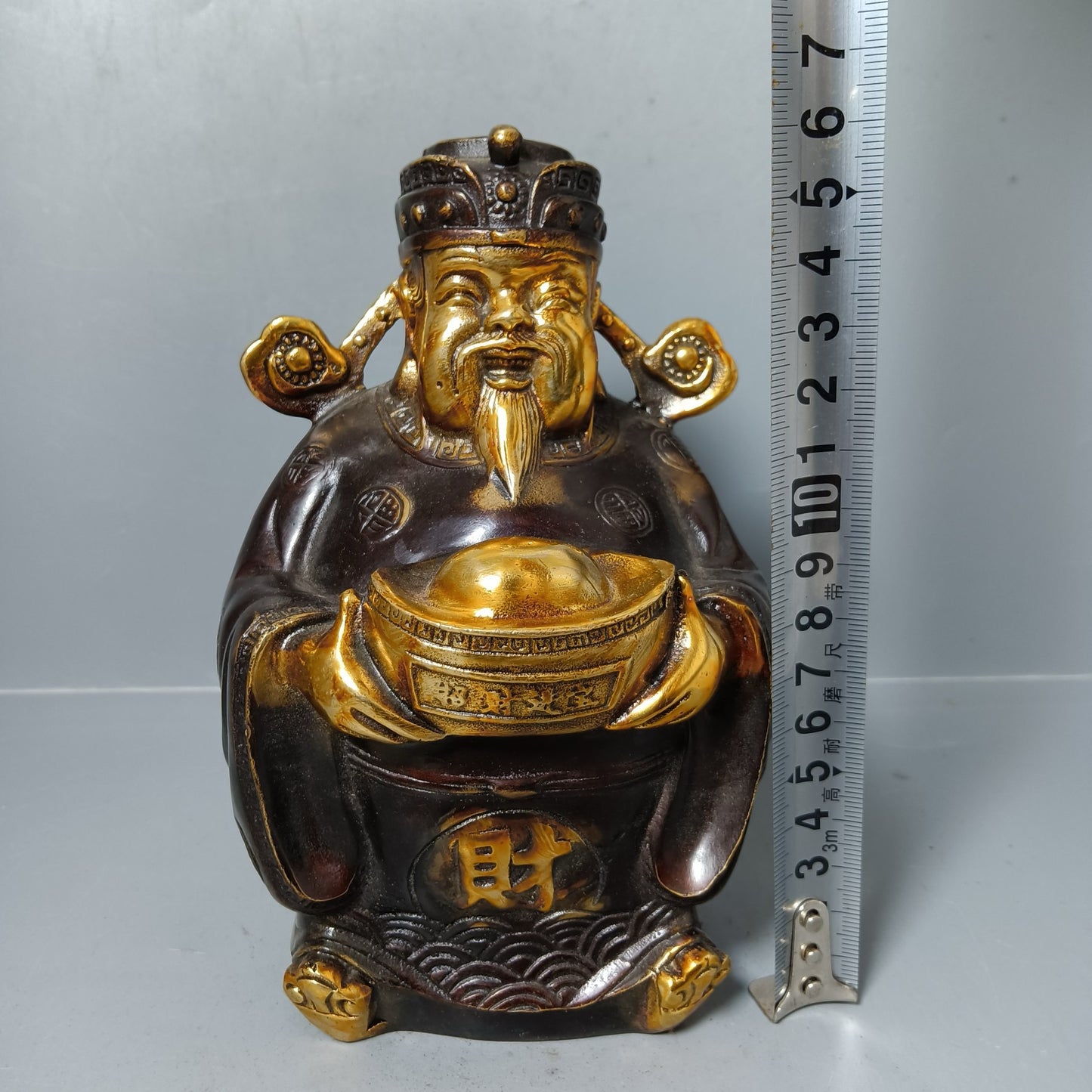 Chinese antique pure copper God of Wealth ornament
