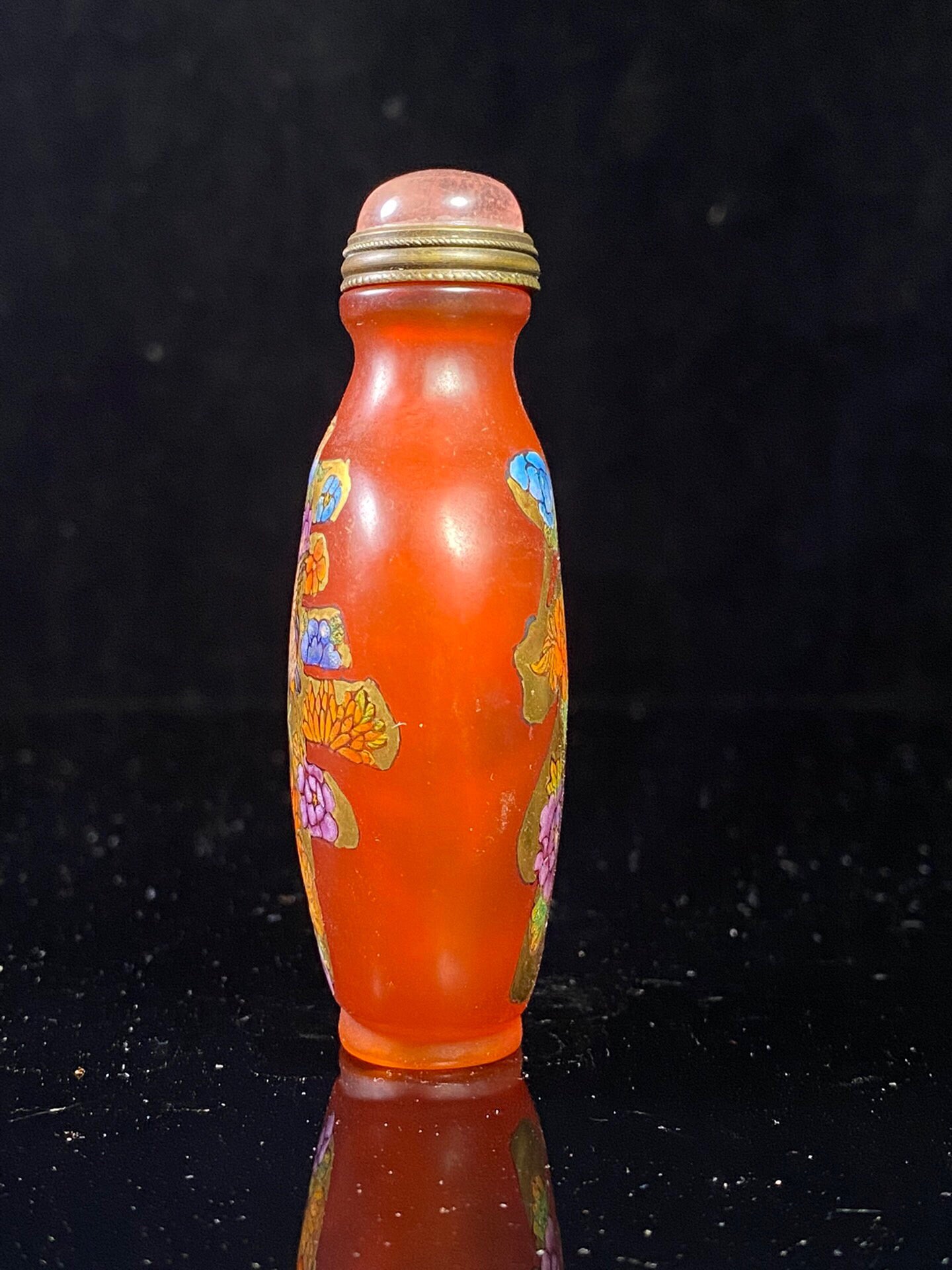Chinese antique glass painting enamel colored snuff bottle