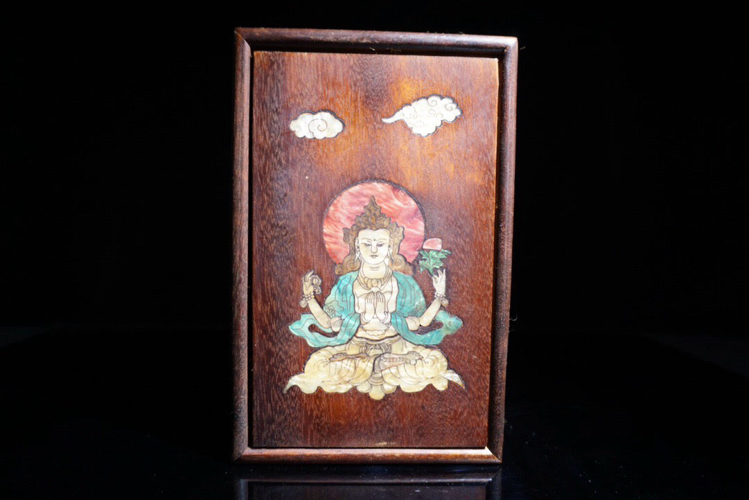 Pear wood inlaid shell sliding box