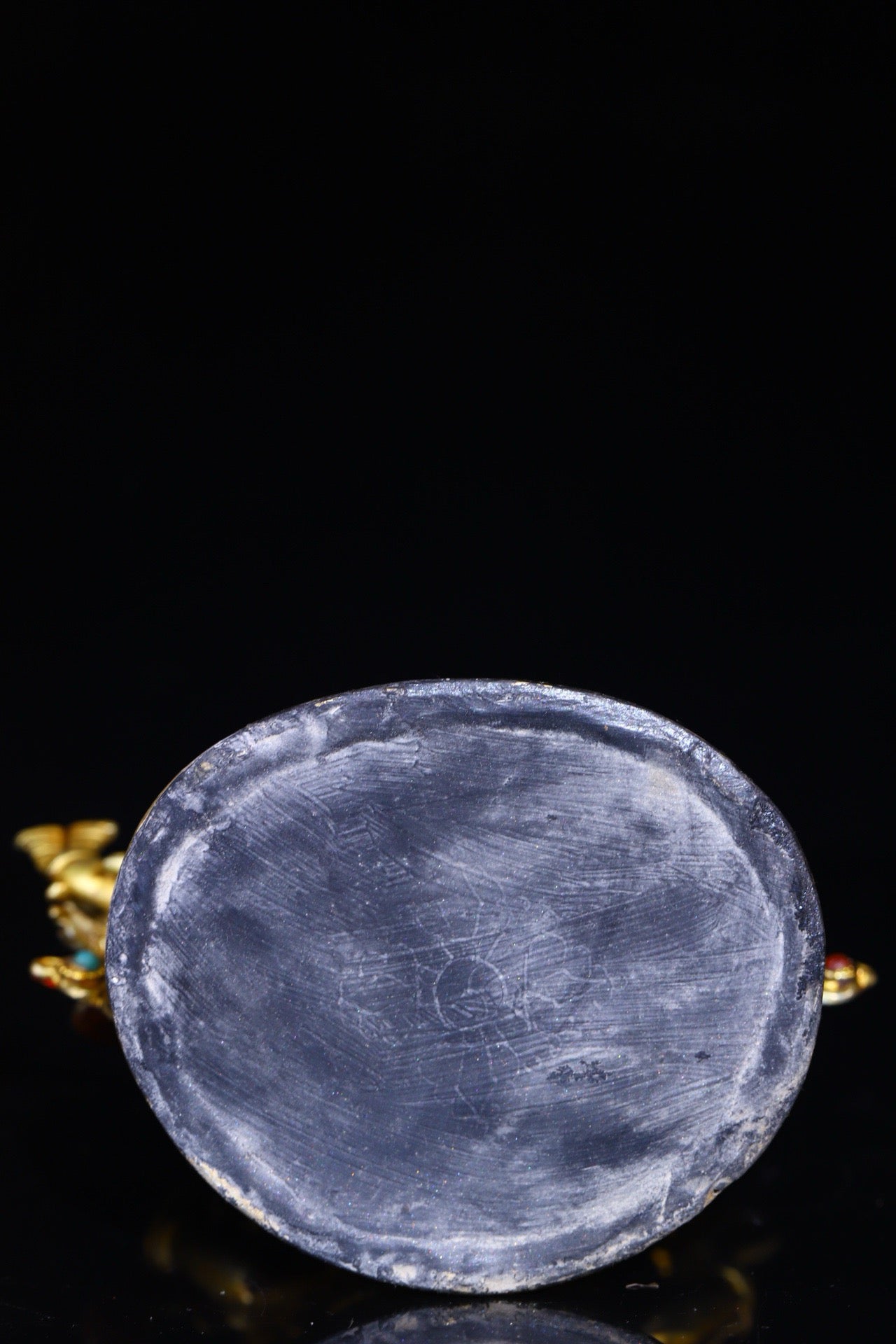 Natural crystal handcrafted, gold-plated filigree inlaid with gemstones, elephant nosed god of wealth