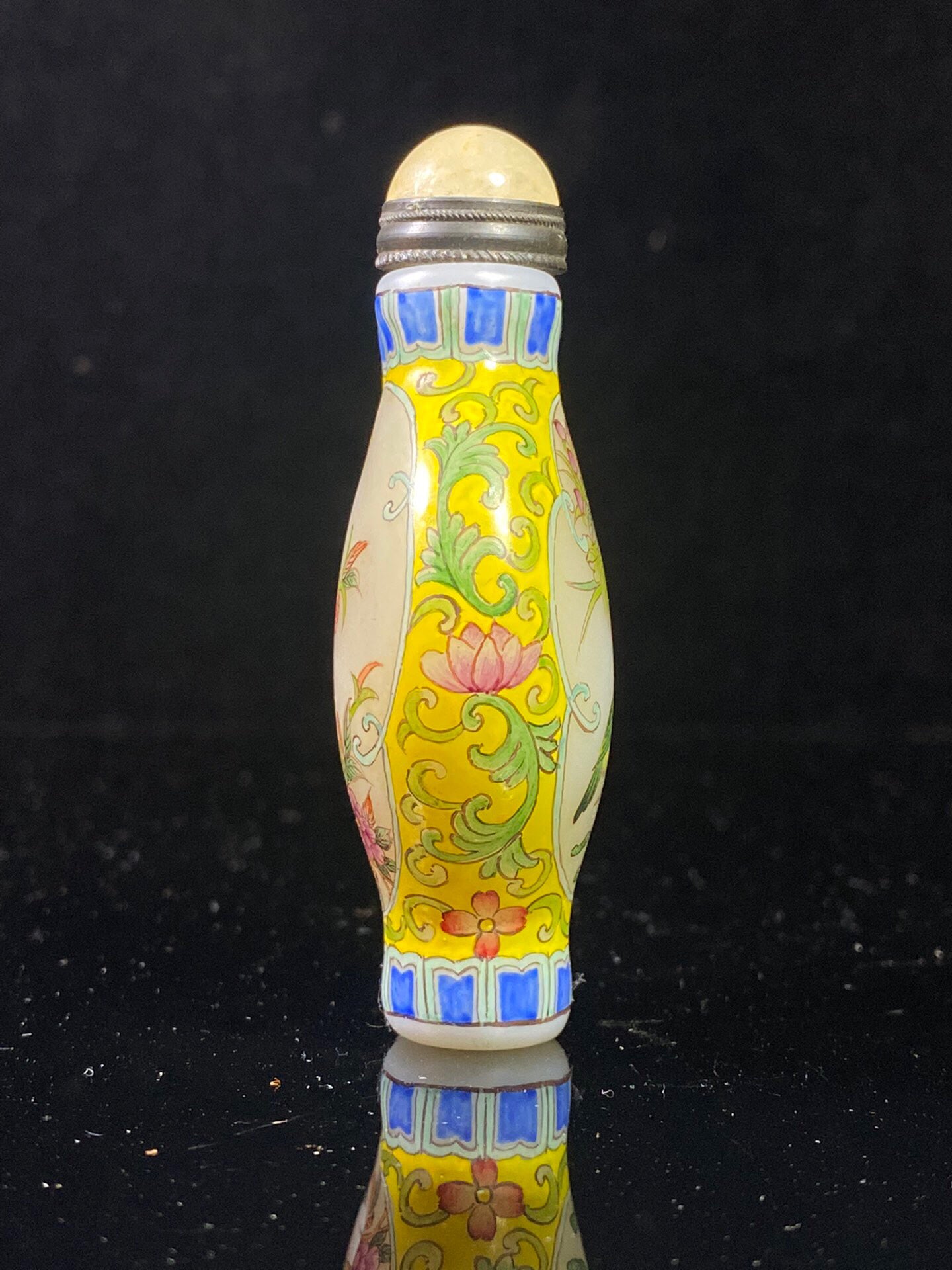 Chinese antique glass painting enamel colored snuff bottle