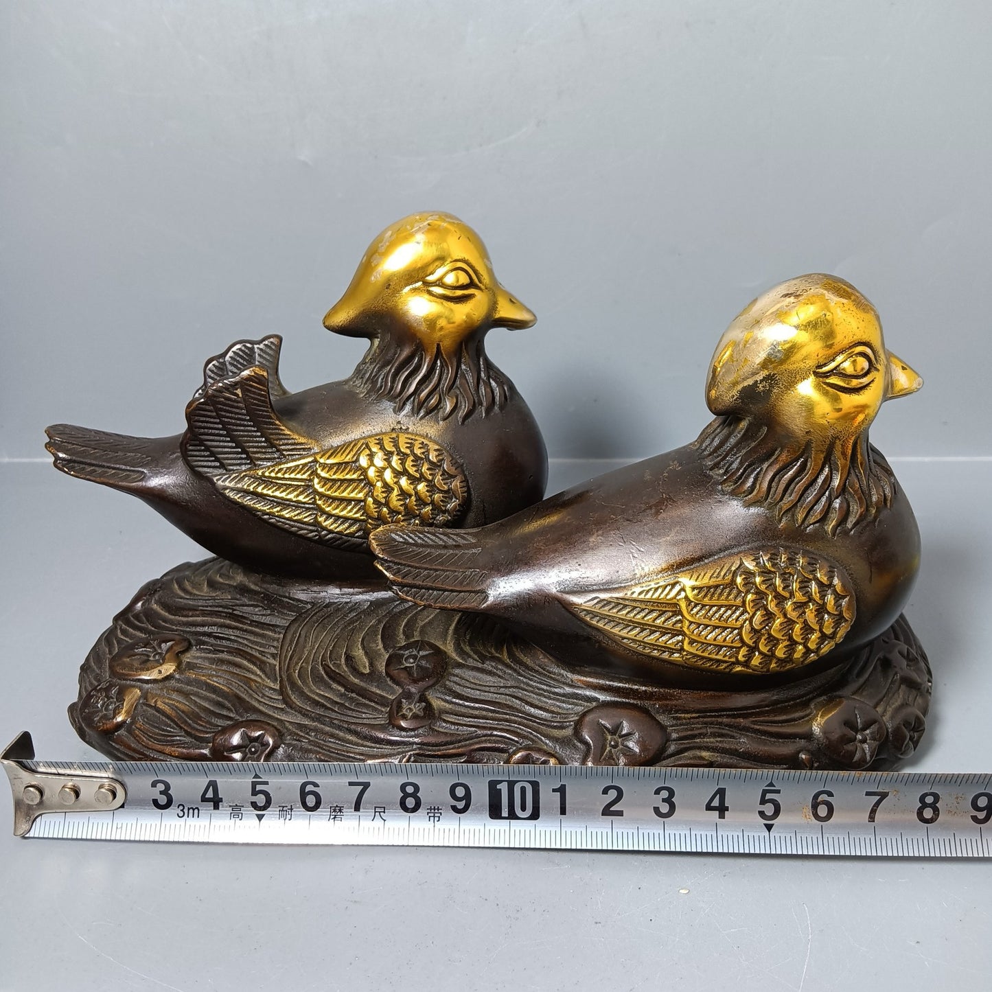 Chinese antique pure copper mandarin duck ornaments