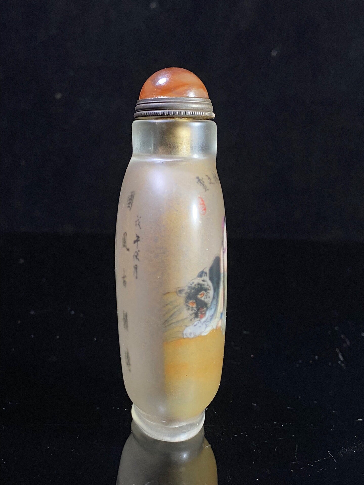 Chinese antique glass painting, mountain ghost painting, snuff bottle
