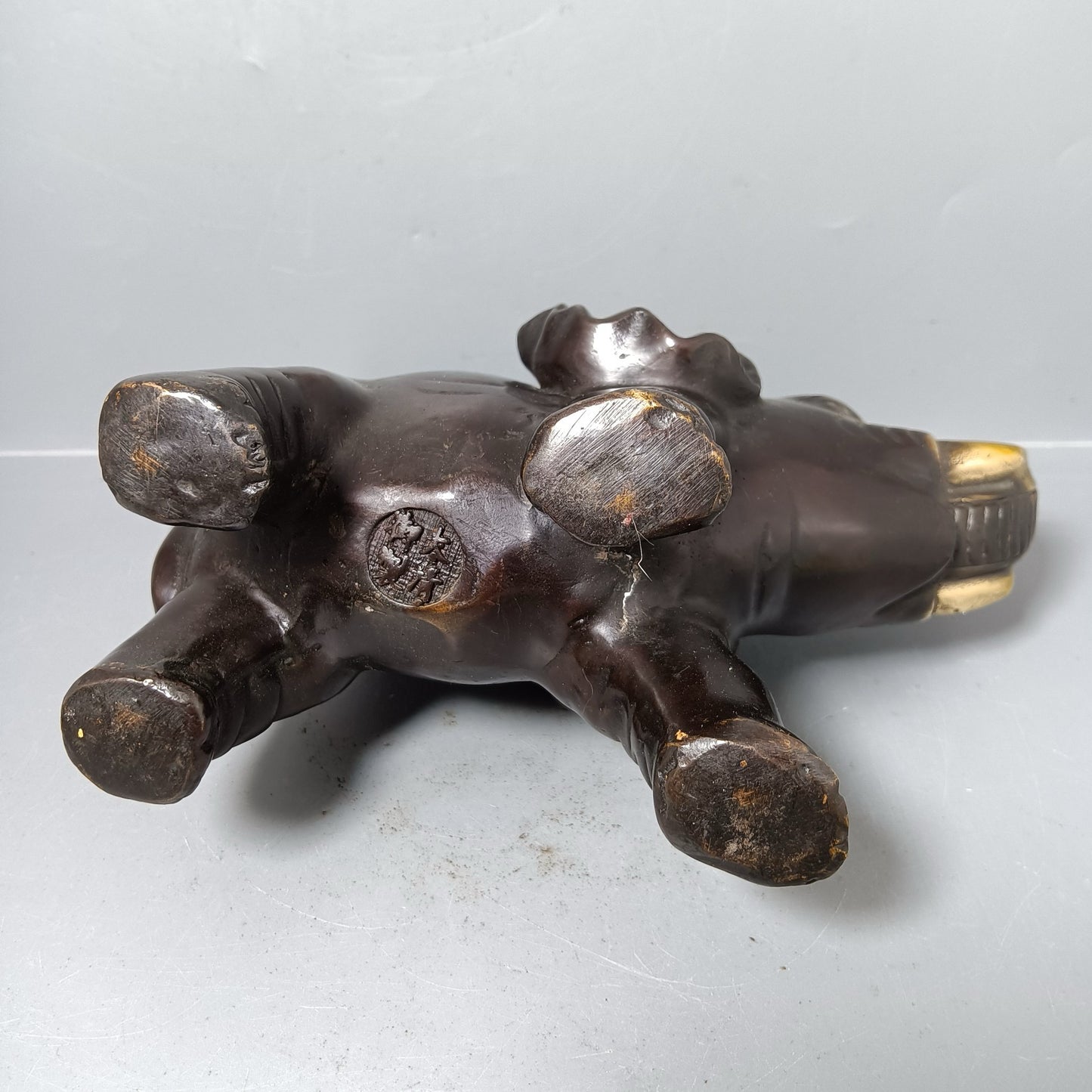 Chinese antique pure copper chicken elephant Ruyi ornament