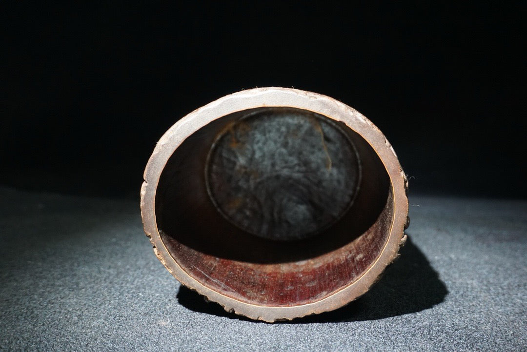 Bamboo carved dragon patterned study pen holder