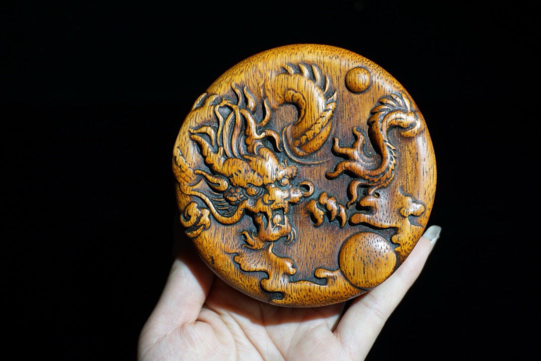 Hua Li Mu finely carved small inkstone