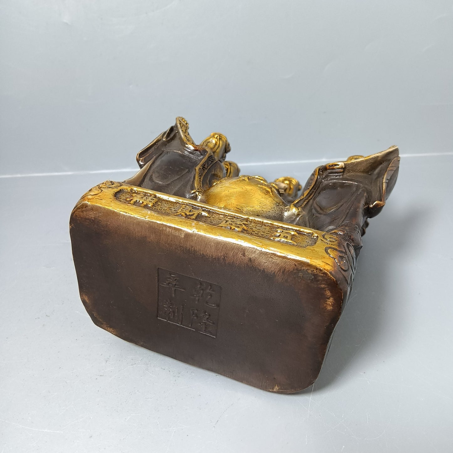 Chinese antique pure copper five way God of Wealth ornament