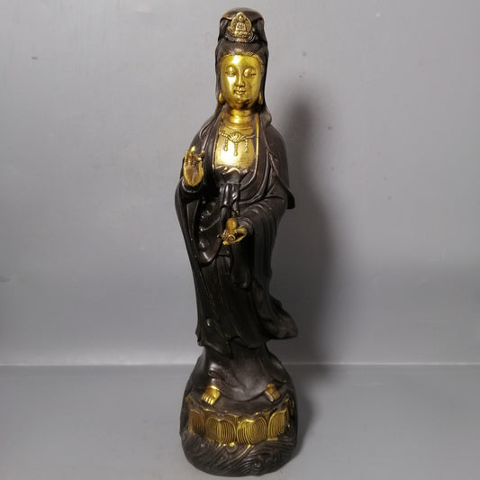 Chinese antique pure copper Guanyin ornaments