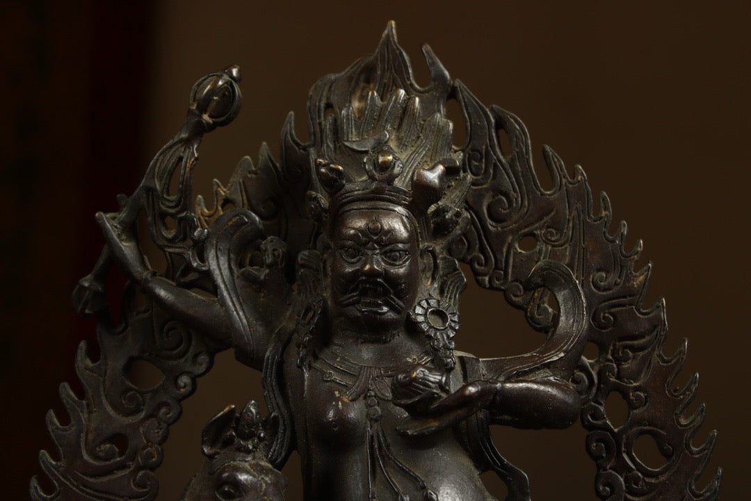 Handmade copper gilded gold statue to create an auspicious Heavenly Mother