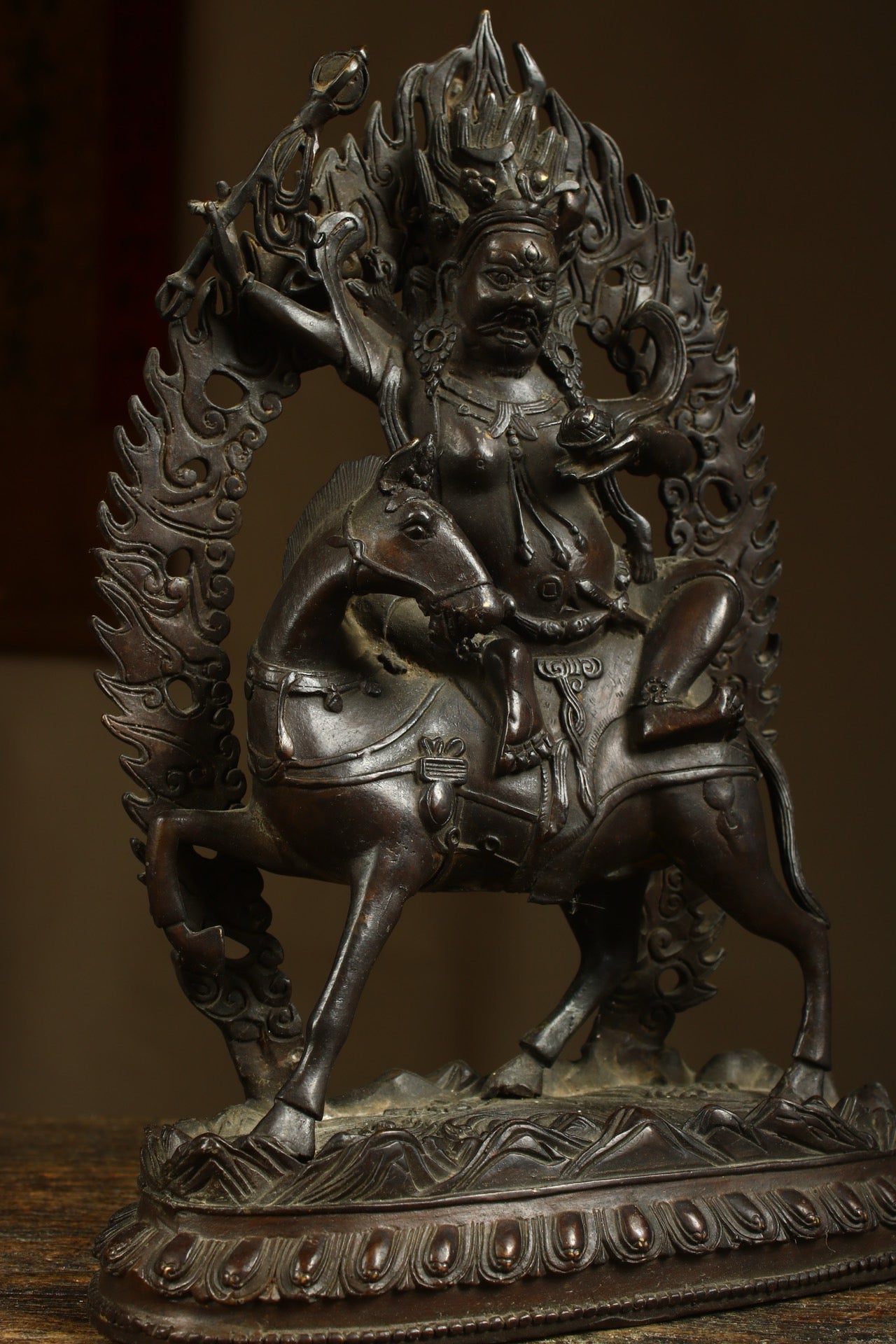 Handmade copper gilded gold statue to create an auspicious Heavenly Mother