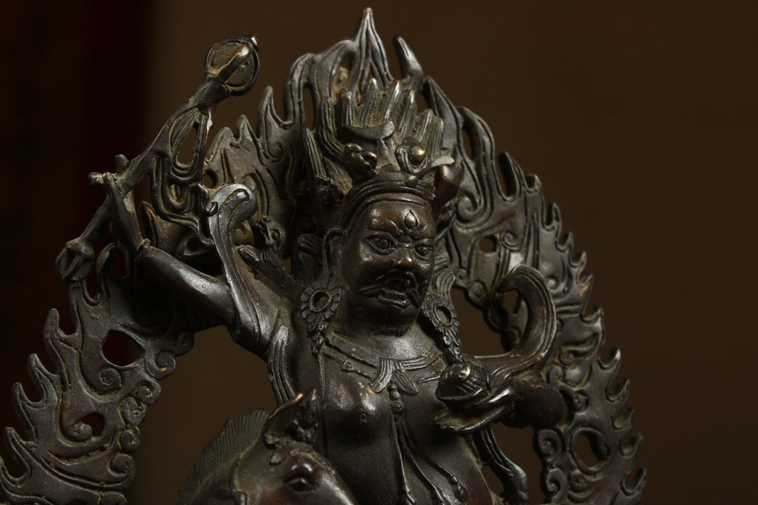 Handmade copper gilded gold statue to create an auspicious Heavenly Mother