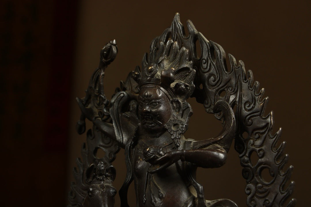 Handmade copper gilded gold statue to create an auspicious Heavenly Mother